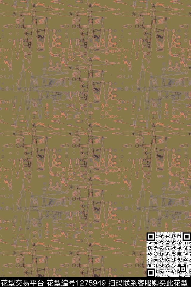 肌理图案抽象男装休闲花卉数码印花华亿平台下载（图片编号: 1275949） - 瓦栏（Walan）