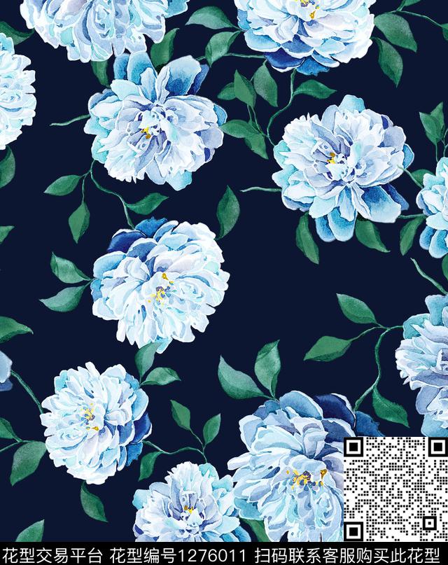 牡丹peonypainting数码印花华亿平台下载（图片编号: 1276011） - 瓦栏（Walan）