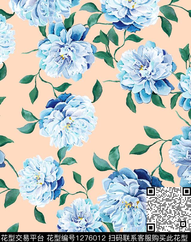 牡丹peonypainting数码印花华亿平台下载（图片编号: 1276012） - 瓦栏（Walan）