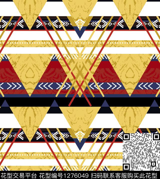 几何宫廷风条纹传统印花华亿平台下载（图片编号: 1276049） - 瓦栏（Walan）