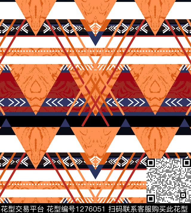 几何宫廷风条纹传统印花华亿平台下载（图片编号: 1276051） - 瓦栏（Walan）