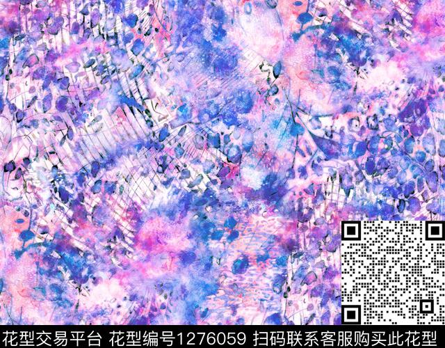 水彩抽象手绘数码印花华亿平台下载（图片编号: 1276059） - 瓦栏（Walan）