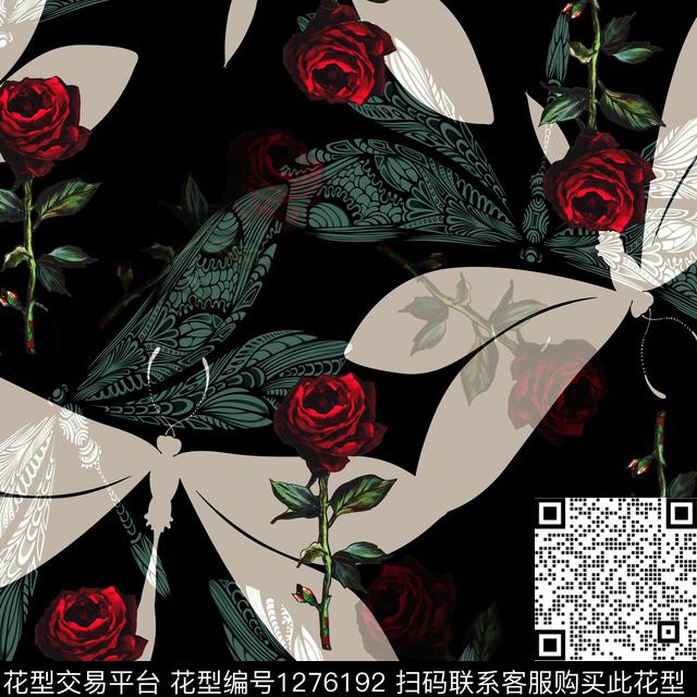 玫瑰花抽象花卉小方巾数码印花华亿平台下载（图片编号: 1276192） - 瓦栏（Walan）