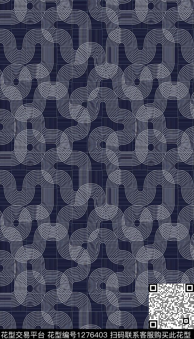 线条画抽象花卉男装绣花传统印花华亿平台下载（图片编号: 1276403） - 瓦栏（Walan）