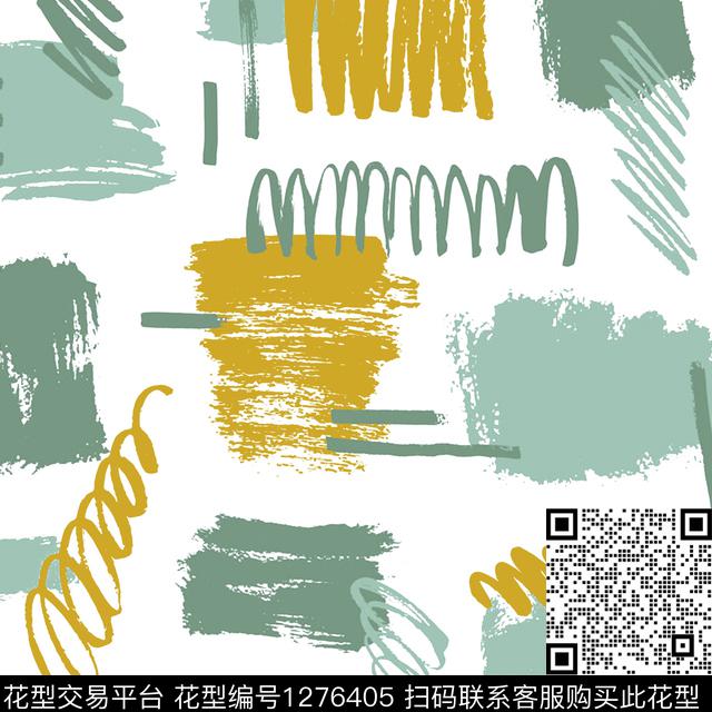 波浪纹手绘的笔触的数码印花华亿平台下载（图片编号: 1276405） - 瓦栏（Walan）