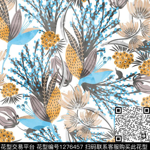 女装数码华亿平台花卉数码印花华亿平台下载（图片编号: 1276457） - 瓦栏（Walan）