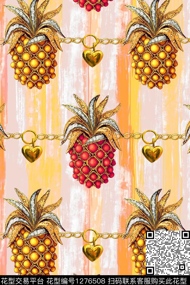 金属大牌风菠萝数码印花华亿平台下载（图片编号: 1276508） - 瓦栏（Walan）