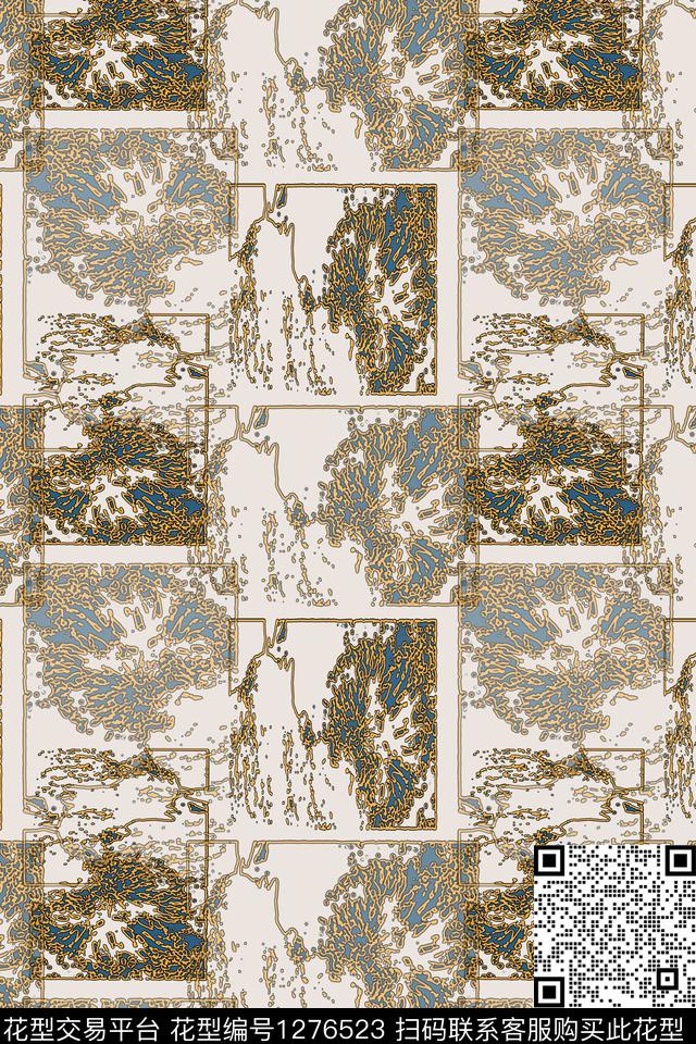 抽象格子图案肌理纹路传统印花华亿平台下载（图片编号: 1276523） - 瓦栏（Walan）