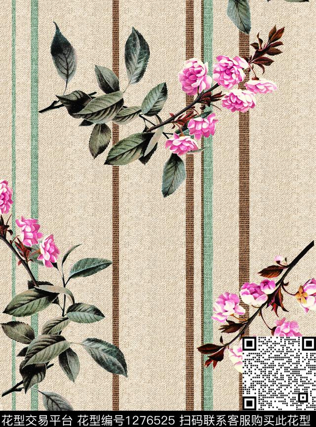 奢华复古定位花数码印花华亿平台下载（图片编号: 1276525） - 瓦栏（Walan）
