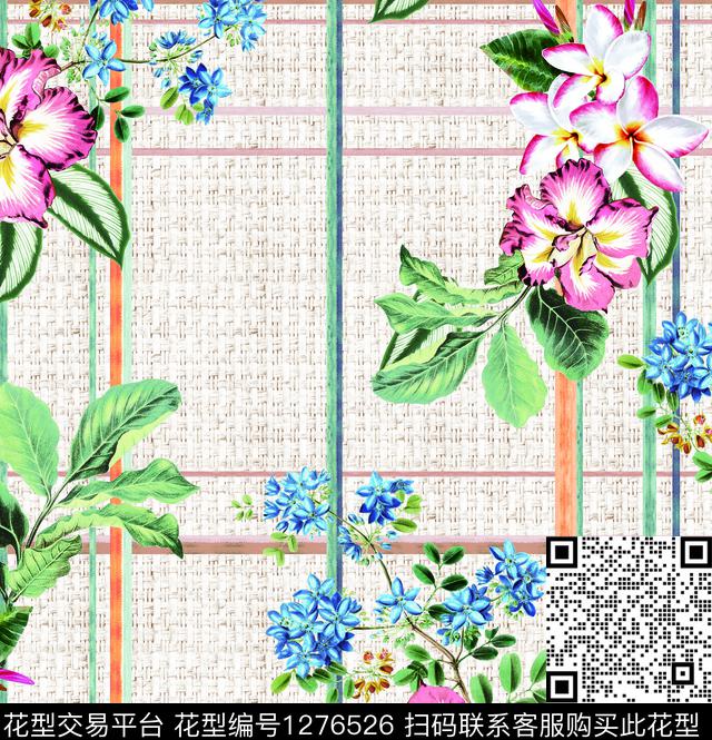 奢华复古定位花数码印花华亿平台下载（图片编号: 1276526） - 瓦栏（Walan）