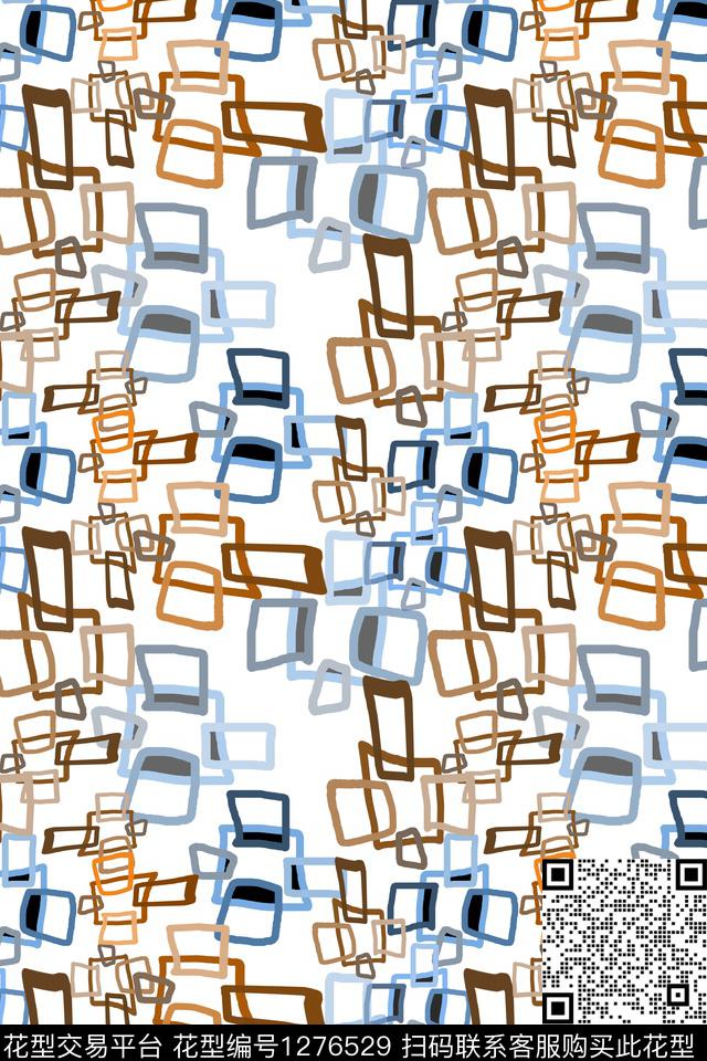 几何密铺几何手绘线条笔触传统印花华亿平台下载（图片编号: 1276529） - 瓦栏（Walan）