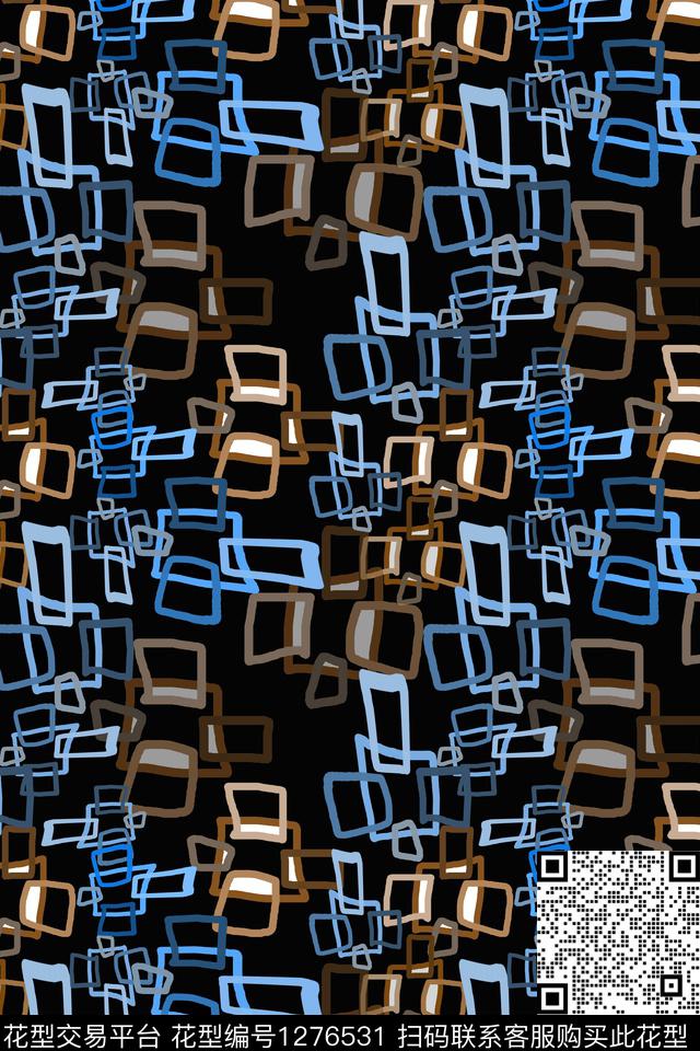 几何密铺几何手绘线条笔触传统印花华亿平台下载（图片编号: 1276531） - 瓦栏（Walan）