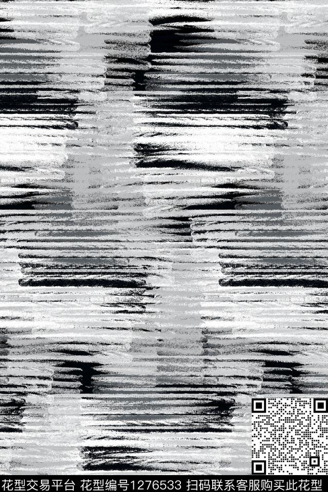 笔触黑白条纹运动服传统印花华亿平台下载（图片编号: 1276533） - 瓦栏（Walan）