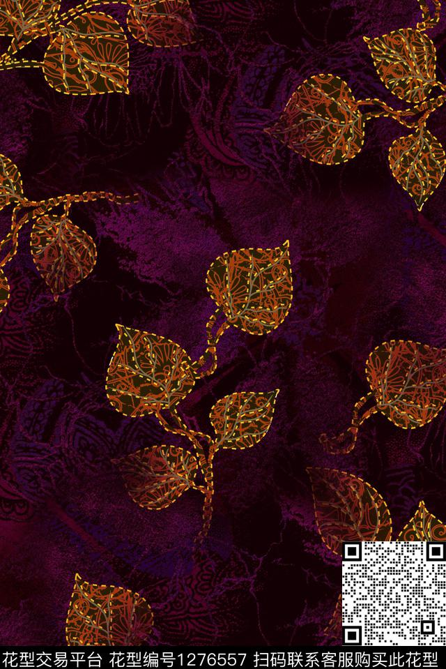 复古绣花华亿平台真丝数码印花华亿平台下载（图片编号: 1276557） - 瓦栏（Walan）