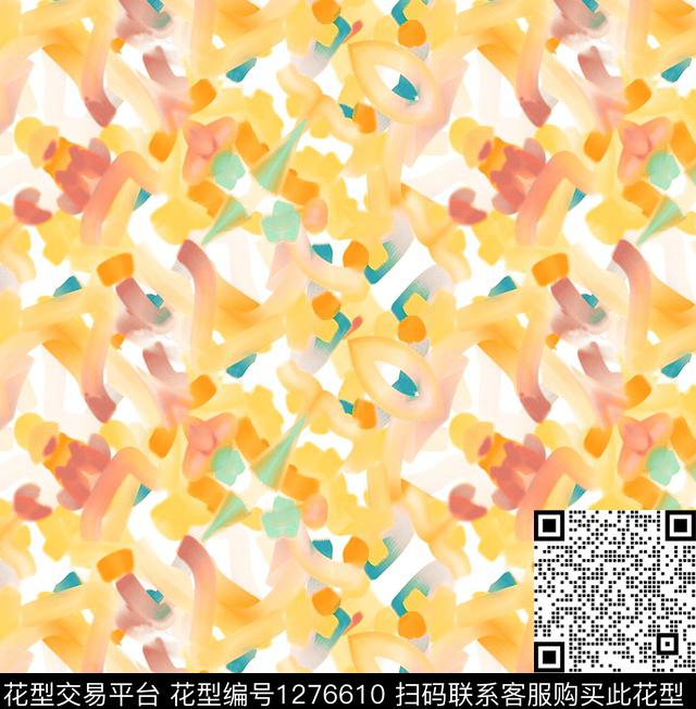 手绘几何abstract数码印花华亿平台下载（图片编号: 1276610） - 瓦栏（Walan）