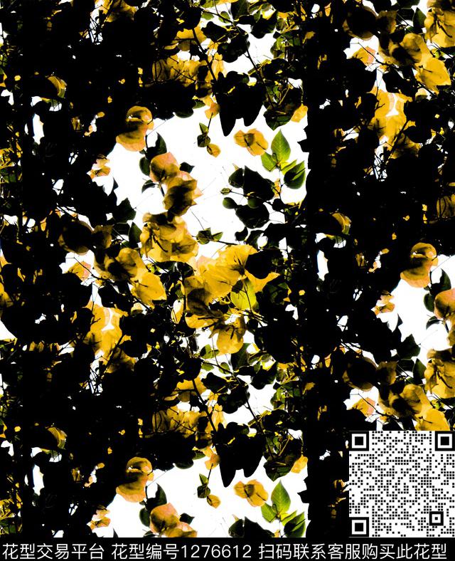 绿植树叶三角梅风景景观数码印花华亿平台下载（图片编号: 1276612） - 瓦栏（Walan）