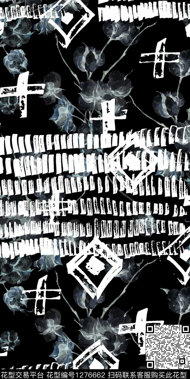 数码华亿平台几何大牌风数码印花华亿平台下载（图片编号: 1276662） - 瓦栏（Walan）