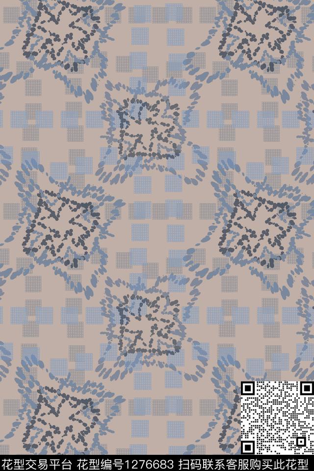 格子混搭男装休闲花卉几何传统印花华亿平台下载（图片编号: 1276683） - 瓦栏（Walan）