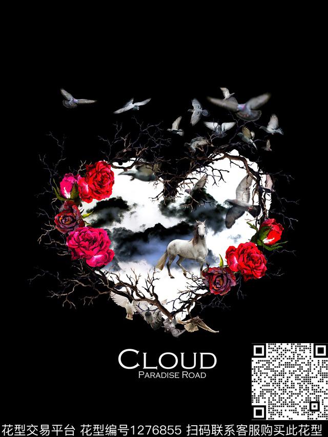 花卉大牌风潮牌数码印花华亿平台下载（图片编号: 1276855） - 瓦栏（Walan）