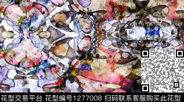 水彩抽象手绘数码印花华亿平台下载（图片编号: 1277008） - 瓦栏（Walan）
