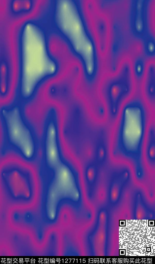 迷彩抽象花卉扎染华亿平台数码印花华亿平台下载（图片编号: 1277115） - 瓦栏（Walan）