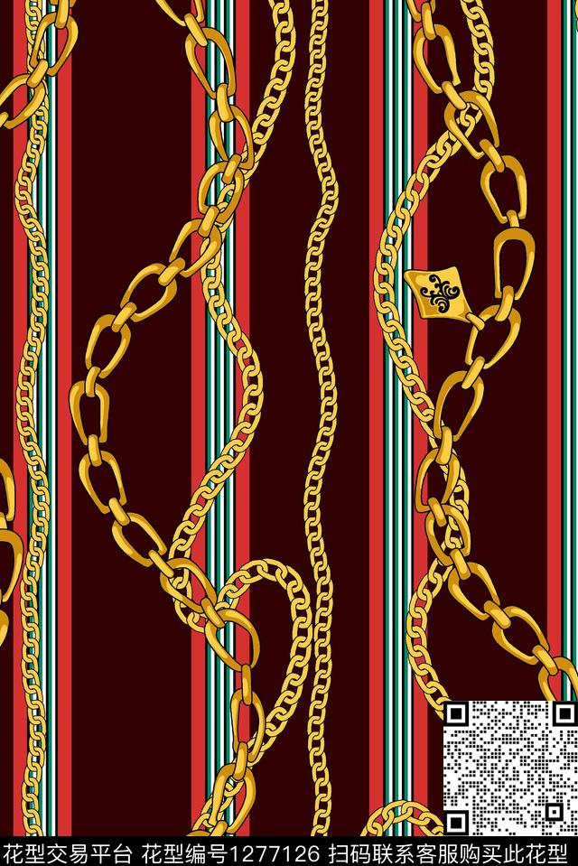 金属大牌风链条传统印花华亿平台下载（图片编号: 1277126） - 瓦栏（Walan）