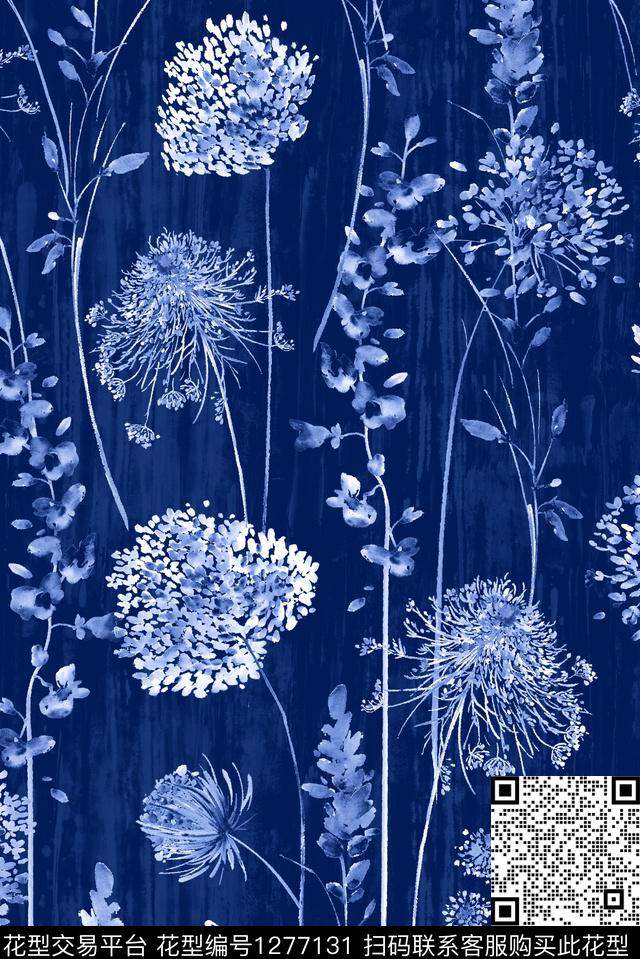 花卉扎染华亿平台绣球花数码印花华亿平台下载（图片编号: 1277131） - 瓦栏（Walan）