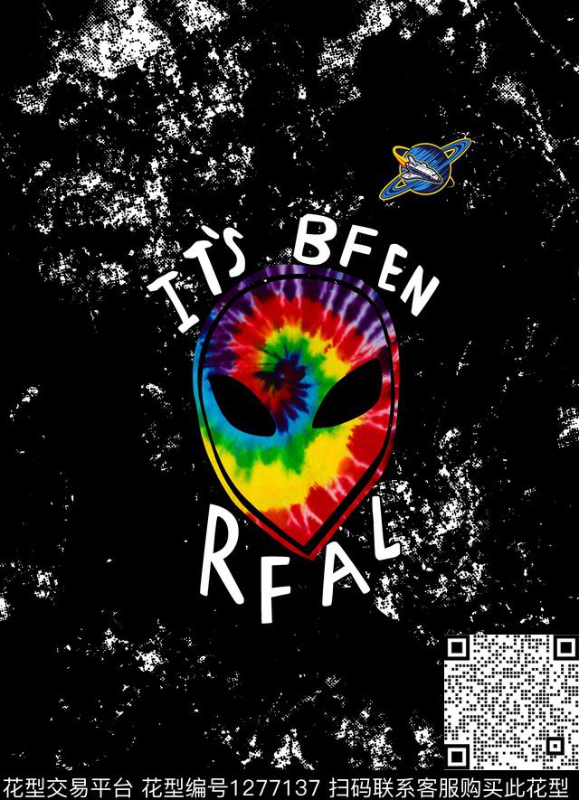 抽象底纹字母涂鸦扎染外星人头像数码印花华亿平台下载（图片编号: 1277137） - 瓦栏（Walan）