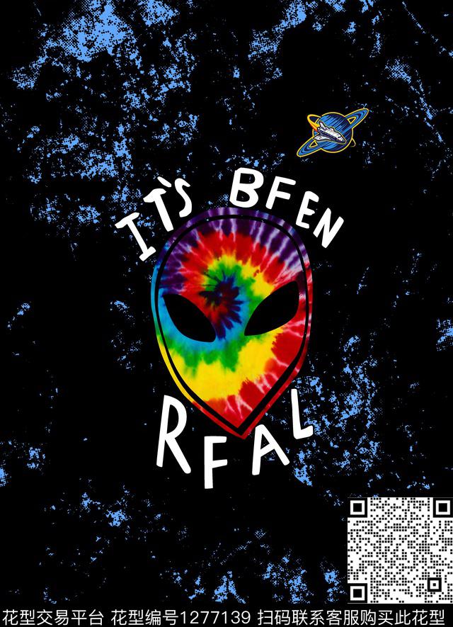 抽象底纹字母涂鸦扎染外星人头像数码印花华亿平台下载（图片编号: 1277139） - 瓦栏（Walan）