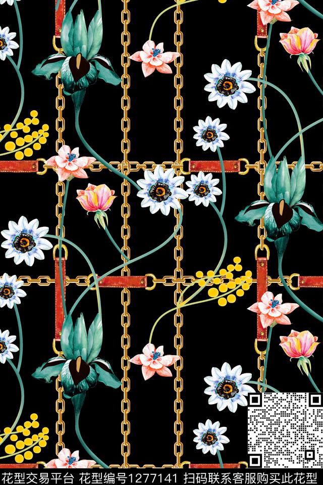 大牌风链条小碎花数码印花华亿平台下载（图片编号: 1277141） - 瓦栏（Walan）