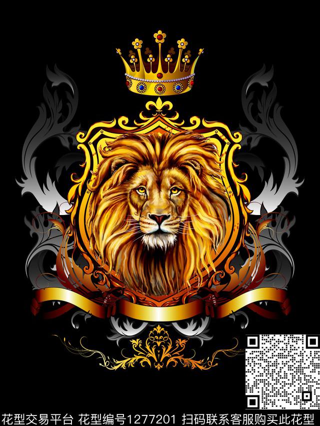 狮子数码华亿平台欧式定位花数码印花华亿平台下载（图片编号: 1277201） - 瓦栏（Walan）