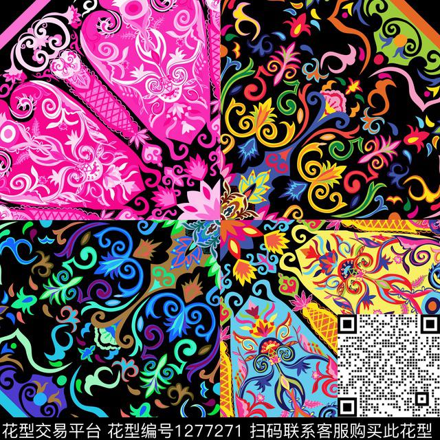 复古撞色欧洲数码印花华亿平台下载（图片编号: 1277271） - 瓦栏（Walan）