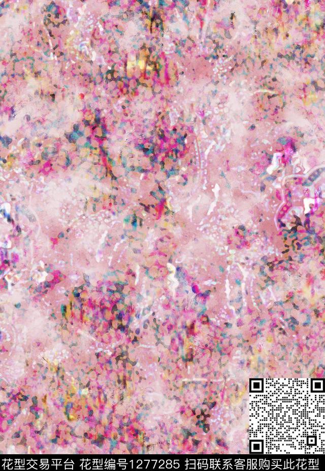 水彩花卉手绘数码印花华亿平台下载（图片编号: 1277285） - 瓦栏（Walan）