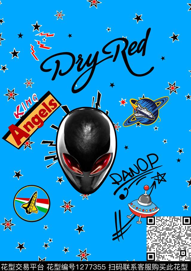 星空闪电字母方块星球飞碟飞机数码印花华亿平台下载（图片编号: 1277355） - 瓦栏（Walan）