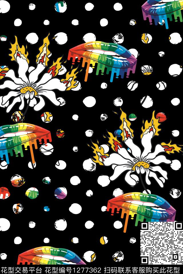 花卉大牌风波点数码印花华亿平台下载（图片编号: 1277362） - 瓦栏（Walan）