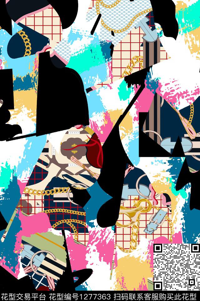 花卉大牌风波点数码印花华亿平台下载（图片编号: 1277363） - 瓦栏（Walan）