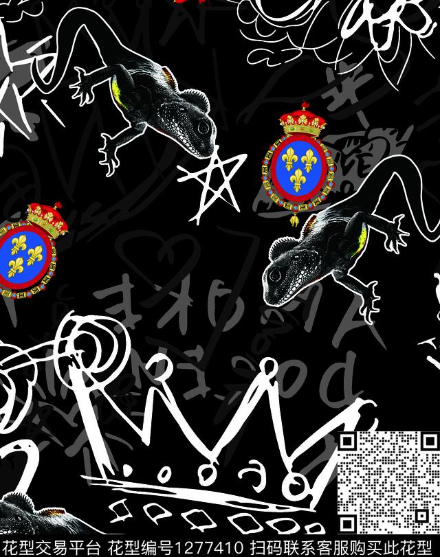 卡通动物男装晰蜴数码印花华亿平台下载（图片编号: 1277410） - 瓦栏（Walan）