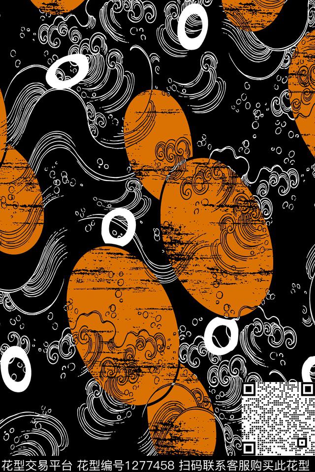 花卉大牌风波点数码印花华亿平台下载（图片编号: 1277458） - 瓦栏（Walan）