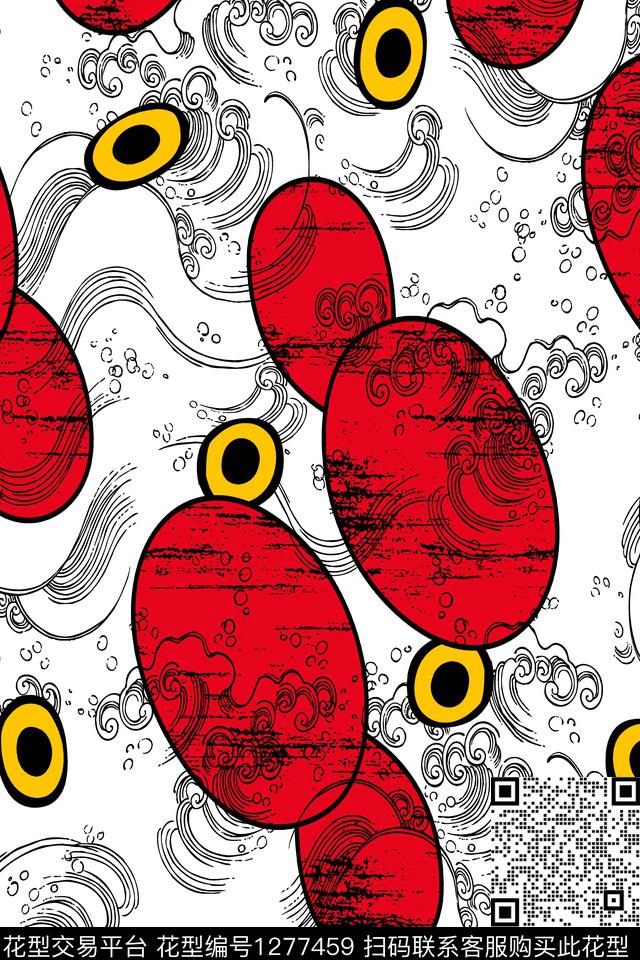 花卉大牌风波点数码印花华亿平台下载（图片编号: 1277459） - 瓦栏（Walan）