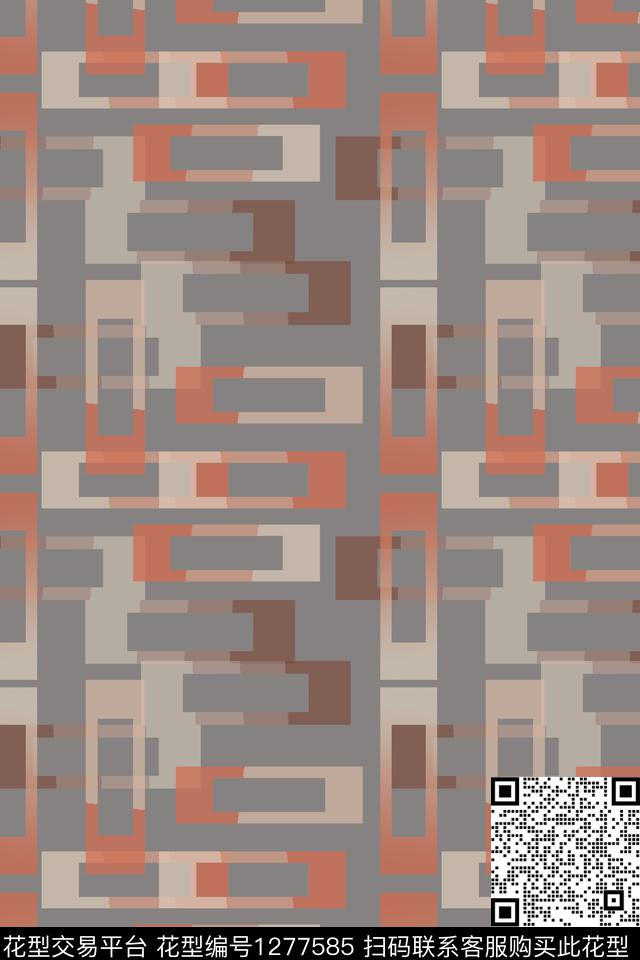 复古格子几何传统印花华亿平台下载（图片编号: 1277585） - 瓦栏（Walan）