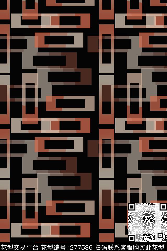 复古格子几何传统印花华亿平台下载（图片编号: 1277586） - 瓦栏（Walan）