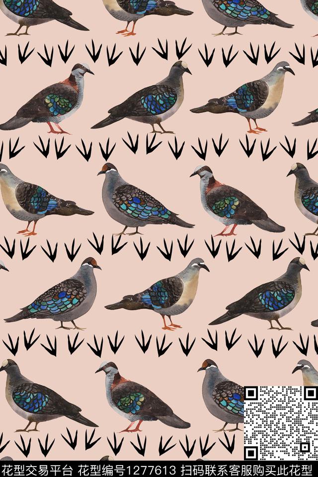 卡通动物鸟趣味数码印花华亿平台下载（图片编号: 1277613） - 瓦栏（Walan）