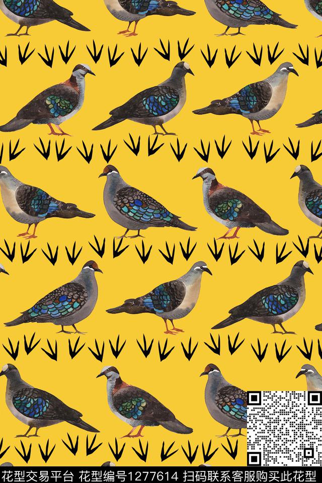 卡通动物鸟趣味数码印花华亿平台下载（图片编号: 1277614） - 瓦栏（Walan）