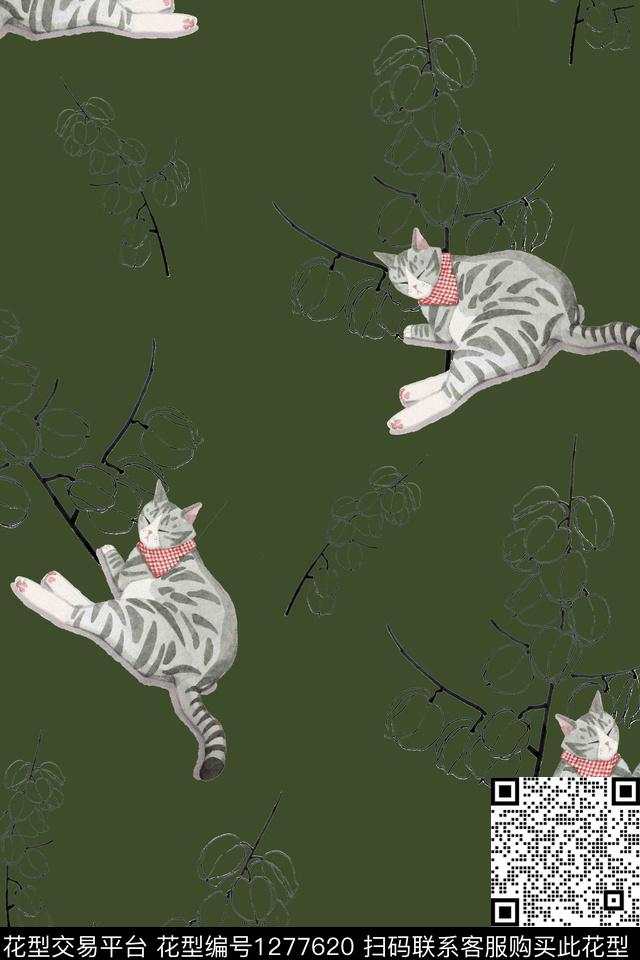 动物花卉花卉趣味数码印花华亿平台下载（图片编号: 1277620） - 瓦栏（Walan）