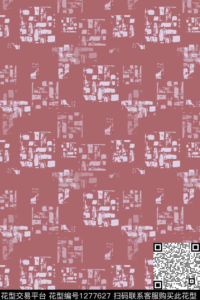 几何格子图案抽象数码印花华亿平台下载（图片编号: 1277627） - 瓦栏（Walan）