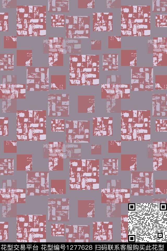 几何格子图案抽象数码印花华亿平台下载（图片编号: 1277628） - 瓦栏（Walan）