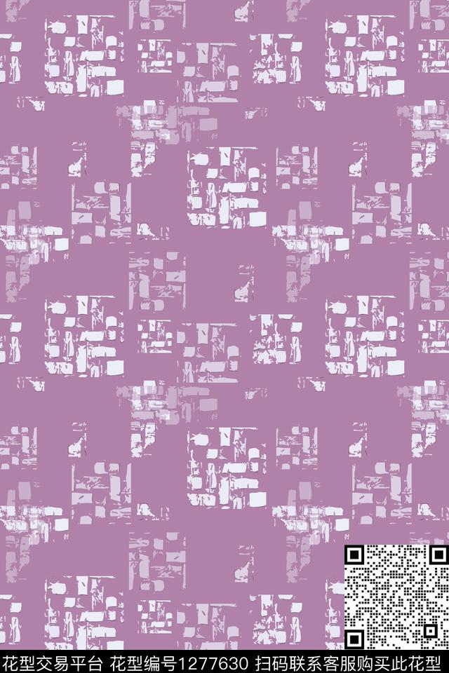 几何格子图案抽象数码印花华亿平台下载（图片编号: 1277630） - 瓦栏（Walan）