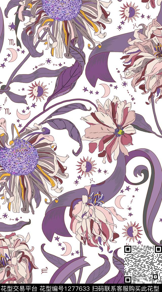 复古花卉蝴蝶花卉传统印花华亿平台下载（图片编号: 1277633） - 瓦栏（Walan）