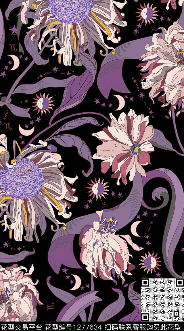 复古花卉蝴蝶花卉传统印花华亿平台下载（图片编号: 1277634） - 瓦栏（Walan）