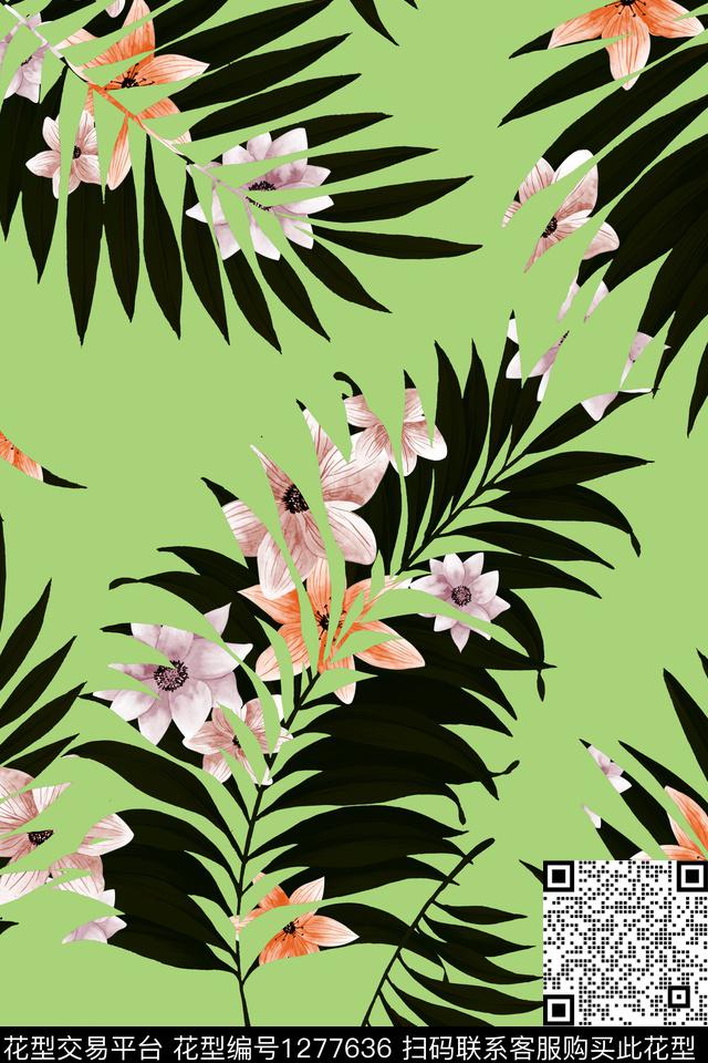 数码华亿平台花卉热带华亿平台数码印花华亿平台下载（图片编号: 1277636） - 瓦栏（Walan）
